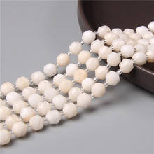 Cuentas de piedra de porcelana blanca Natural para mujer, cuentas espaciadoras sueltas con forma de columna facetada, para hacer pulseras y collares 2024 - compra barato