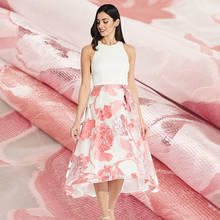 145cm de largura outono novo estilo oco estilo rosa alta qualidade vestido jacquard saia tecido vestido tecido 2024 - compre barato