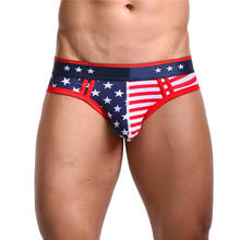 Sexy Men's Bikini Briefs Underwear USA American Flag Stars&Stripes Underwear Cotton Briefs Man Panties Underpants Sexy Lingerie 2024 - buy cheap