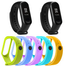 Pulseira de silicone para xiaomi mi band 3 e 4, pulseira inteligente para esportes 2024 - compre barato