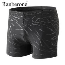 Ranberone New Men Stripe Swimwear Beach Shorts Swimsuits Men's Boxer Briefs Surfing Summer Swim Pants Swimming Trunks Plus Size 2024 - buy cheap