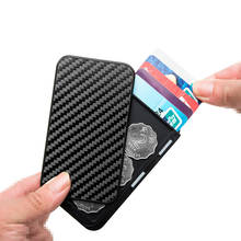 Fashion Automatic RFID Card Holder Men Credit Card Holders Business ID Card Case Carbon Fiber Bank Card Wallets 2024 - buy cheap