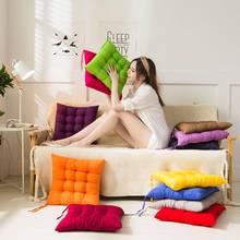 Almofada de assento de algodão quadrado não-deslizamento sofá de escritório cadeiras almofada de cor sólida engrossado almofadas de cadeira de jantar respirável almofada de peido 2024 - compre barato