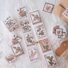 Colección de sellos de plantas Vintage, cinta Washi para hacer tarjetas, diario de balas, bricolaje, álbum de recortes, pegatina decorativa 2024 - compra barato