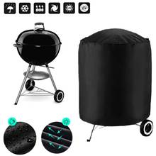 Outdoor Barbecue Cover Dust Waterproof Black Round Grill Cover Rain Protective Bbq Grill For Webber 2024 - buy cheap