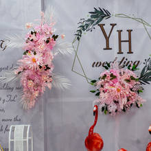 60 см подгонка искусственных цветов ряд для свадебной отделки стен поставки шелковые пионы поддельные ряд цветов арки декорации 2024 - купить недорого
