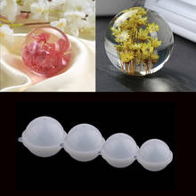 Bolas redondas grandes de silicona, molde de resina epoxi, fundición artesanal, adorno de flores secas, herramienta de fabricación de joyas, 70/80/90/100mm 2024 - compra barato