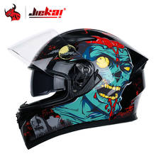 JIEKAI-casco de Moto de cara completa para hombre, protector de cabeza de Moto de Material ABS, para aventura, Motocross 2024 - compra barato