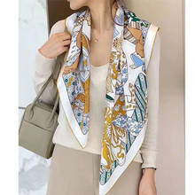 100% Twill Silk Scarf Shawl Women 90 Soft Real Silk Elegant Big Square Scarf Spring Autumn Bandana Gift 2024 - buy cheap