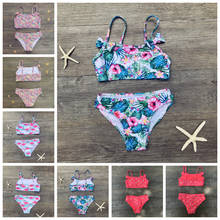 Swimwear Girls Bikini Swimsuit Cute Flamingo Print Two Piece Beachwear Baby Bathing Suit for Kids Baby Girls Biquini 2024 - buy cheap