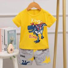 Summer Cartoon Kids Pajamas Sleepwear Children's Clothing With Shorts Cotton Home Wear Dinosaur Pijama For Boys Leisure Wear 2024 - buy cheap