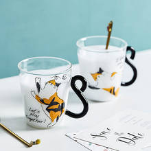 New Cute Creative Cat Kitty Glass Mug Cups Tea Cup Milk Coffee Mug Breakfast Cup Meow Fruit Juice Tumbler Home Office Mugs 2024 - buy cheap