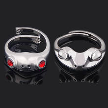 Anime Frog Rings Silver Color Animal Red Garnet Frog Open Adjustable Unisex Band Ring Men Women Fashion jewelry 2024 - buy cheap