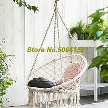 Nordic Style Round Hammock Outdoor Indoor Dormitory Bedroom Hanging Chair For Children Adult Swinging Safety Hammock Muticolor 2024 - buy cheap