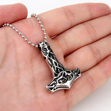 Punk Thor's Cool Necklace Viking Thor's Hammer Mjolnir Pendants Stainless steel Thor Hammer Pendants Necklace for Male Best Gift 2024 - buy cheap