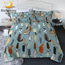 BeddingOutlet Cute Cats Summer Quilt Set Colorful Air-conditioning Comforter Cartoon Kids Bedding Throw Animal Thin Duvet 3pcs 2024 - buy cheap