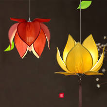 Modern E27 led bulb Lotus Shape Chandelier Pendant Ceiling Lamp Shade Hanging Light Lampshade DIY Home Living Room Bedroom Decor 2024 - buy cheap