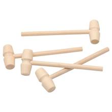 5Pcs Kids Mini Wooden Hammer Toy Unpainted Hammer Mallet Pounding Gavel Kids Educational Toy Gift 2024 - buy cheap