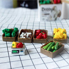 Mini casa de bonecas em miniatura, para brincadeira e equilíbrio eletrônico de vegetais, cozinha, para brincadeiras, bjd, 1:12 2024 - compre barato