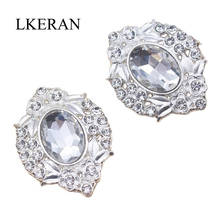 LKERAN-diamantes de imitación de cristal, 10 Uds., 24x31mm, Diamante de imitación, botón decorativo de Metal 2024 - compra barato