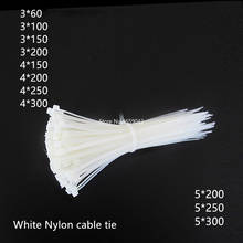 Cabo de plástico autotravamento, 50 tamanhos de fio branco de nylon com zíper para fio, cabo de fixação 2024 - compre barato