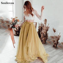 Smileven-vestidos de novia bohemios, de manga larga, de encaje, para playa, elegantes, 2 piezas 2024 - compra barato