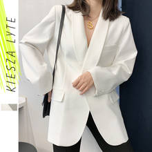 Женский Повседневный Блейзер, Белый свободный пиджак, верхняя одежда, весна 2021 2024 - купить недорого