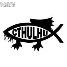 Volkrays personalidade adesivo de carro cthulhu peixe acessórios reflexivo capa à prova dwaterproof água arranhões moda vinil decalque, 6cm * 12cm 2024 - compre barato