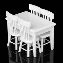 Classic Dollhouse Miniature Dining Room Wooden Dining Table Chairs Set 1:12 2024 - buy cheap