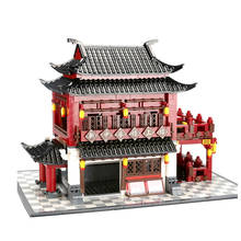Bloques de construcción de la serie de arquitectura mundial para niños, estilo chino, bloques de construcción de Hotel antiguos tradicionales de China, juguetes compatibles, regalo 2024 - compra barato