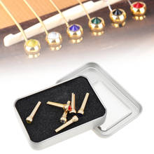 6pcs Pure Copper Brass Colorful Crystal Head Bridge Pins for Folk Acoustic Guitar With 6 colors crystal head 2024 - buy cheap