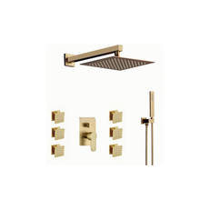 Brass Brushed Gold 1-3 functions Rain Shower Faucet Set Wall Mounted Shower Arm Diverter Mixer Tap Brass Handheld Spray Set 2024 - buy cheap