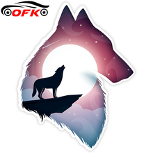 Car Stickers Decor Motorcycle Decals Silhouette of Wolf with Landscape Decorative Accessories Creative Sunscreen Waterproof PVC. 2024 - buy cheap