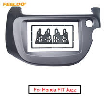 Feeldo painel fáscia de áudio para honda fit jazz (rhd), conjunto de moldura de placa de cd/dvd estéreo de 2din para carro, 2008-2013 2024 - compre barato