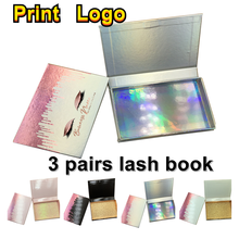 3 pairs Eyelash Packaging Box False Lashes Tray Rectangle Colorful Eyelashes  Empty Case Cardboard Vendor Wholesale Lash Package 2024 - buy cheap