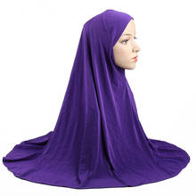 Мусульманский женский цельный хиджаб Amira Instant, однотонный тюрбан для Рамадана, готов носить головной платок, простая шапочка для молитвы, 70x70 см 2024 - купить недорого
