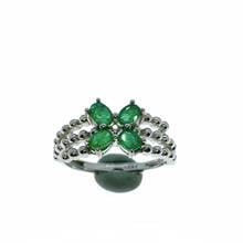 Роскошный Клевер слой натуральный зеленый изумруд кольцо с камнем S925 серебро натуральный драгоценный камень кольцо девушки женские вечерние подарок кольца ювелирные изделия 2024 - купить недорого