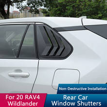 TAJIAN 2 шт. наклейка на заднее стекло автомобиля Наклейка на окно треугольные жалюзи отделка оконные защитные аксессуары для Toyota RAV4 Wildlander20 2024 - купить недорого
