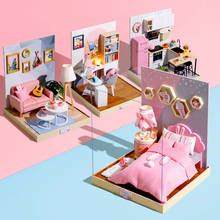 Набор миниатюрный для кукольного домика «сделай сам», Модель для сборки кукольного домика, мебель, бокс для театра, маленький деревянный, игрушки для детей, подарок на Рождество 2024 - купить недорого