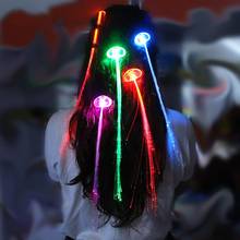 5 шт. многоцветный светодиодный мигающий волоконно-оптический косичка для волос заколка-светильник s для вечерние светильник головная повязка светящиеся принадлежности 2024 - купить недорого
