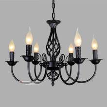 Simple fashion Iron Chandeliers E14 bulb led lamps black/white Living room Chandelier lighting led lustre lighting lamps Pendant 2024 - buy cheap