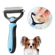 Escova cortadora para remoção de nó de pets, de dois lados, para cães, gatos, cachorros, pente longo de aço inoxidável, para remoção de pelos 2024 - compre barato