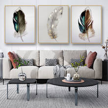 Silver Feather Art Canvas Poster Wall Art Painting for Interior Room Decor Wall Picture Living Room Print Modern Home Decoration 2024 - buy cheap