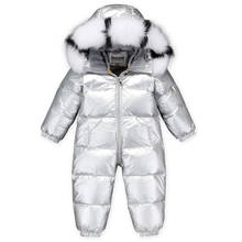 Rússia snowsuit bebê para baixo macacão moda design de pele da criança roupas crianças macacão quente para infantil menino menina 1-5 y 2024 - compre barato