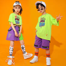 Disfraces Dande de Hip-Hop para niños, trajes de actuación para escenario, traje de Hip-Hop de manga corta, ropa de baile callejero de Jazz para niños DQS5032 2024 - compra barato