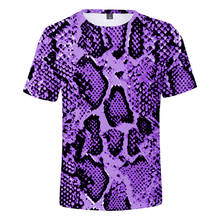 Textura da pele de cobra 3d impresso t camisa crianças roupas masculinas femininas moda harajuku camiseta streetwear tshirt t roupas de ginásio 2024 - compre barato