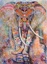 JMINE-pintura diamante 5D de elefante colorido, Mandala, flor, kits de punto de cruz, arte Animal, pintura 3D por diamantes 2024 - compra barato