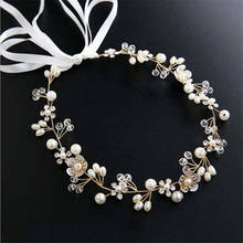 Hand made Wedding Hair Accessory Crystal Pearl Flowers Headband Tiaras Bride Headdress Hair band Jewelry 2024 - buy cheap