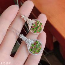 KJJEAXCMY fine jewelry 925 sterling silver inlaid Natural Diopside exquisite pendant Female cute supports detection noble 2024 - buy cheap