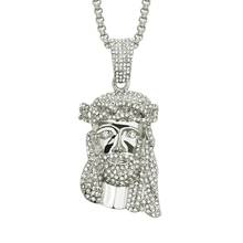 Hip Hop Rhinestones Paved Bling Iced Out Big Jesus Piece Pendants Necklace for Men Rapper Jewelry Gold Silver Color 2024 - buy cheap